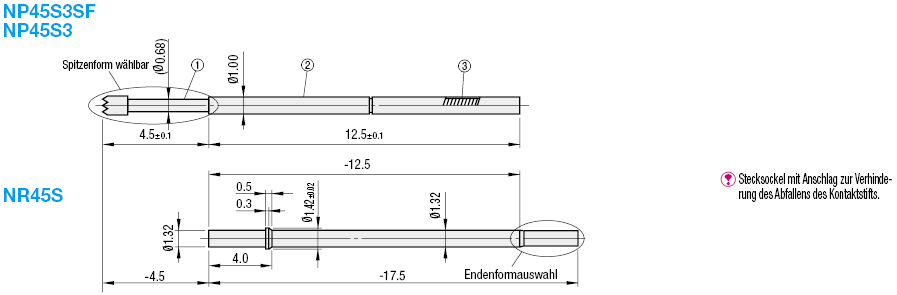 Federkontaktstifte/Serien NP45S3SF/NP45S3:Verwandte bildanzeige