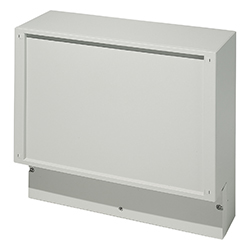 RegloCard-Plus / Combifront, Gehäuse mit anschraubbarem Frontdeckel für Folientastaturen; max. IP 65, mit metrischen Vorprägungen im Klemmenraum