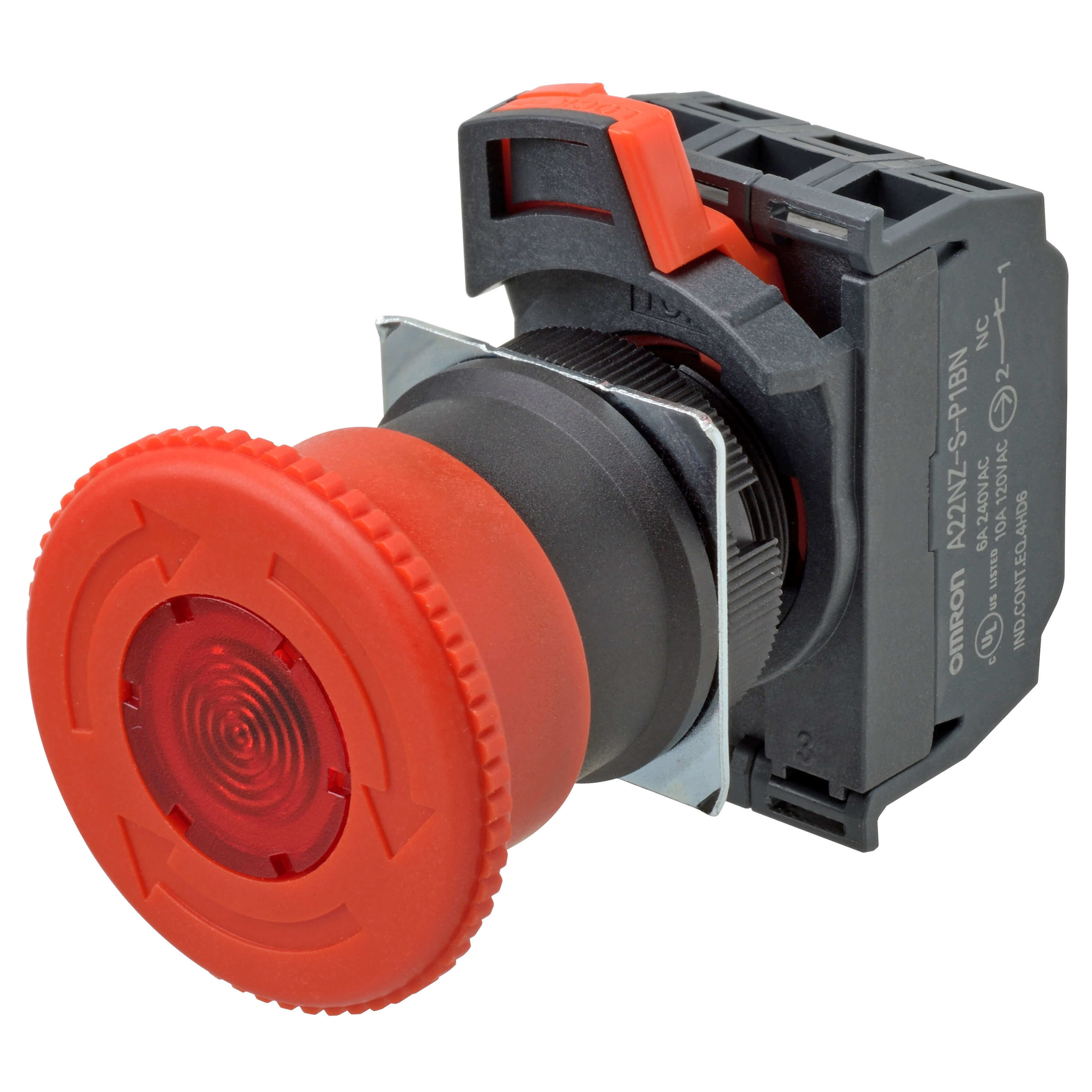 Not-Aus-Taster (Ø 22 oder Ø 25) Push-in Plus Klemmenblock-Modelle [A22NE-P]