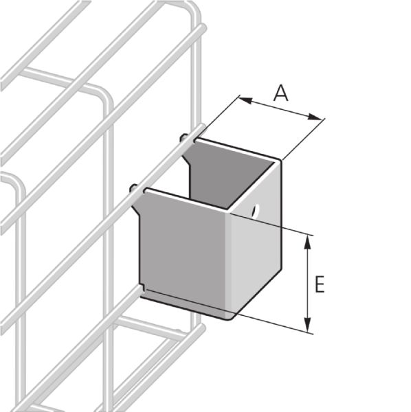 Gitter-Kanal, Anschweißhalter X10, V4A, für 60 mm Drahtabstand