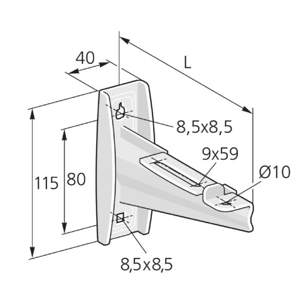 Gitter-Kanal, Auslegerkonsole X15