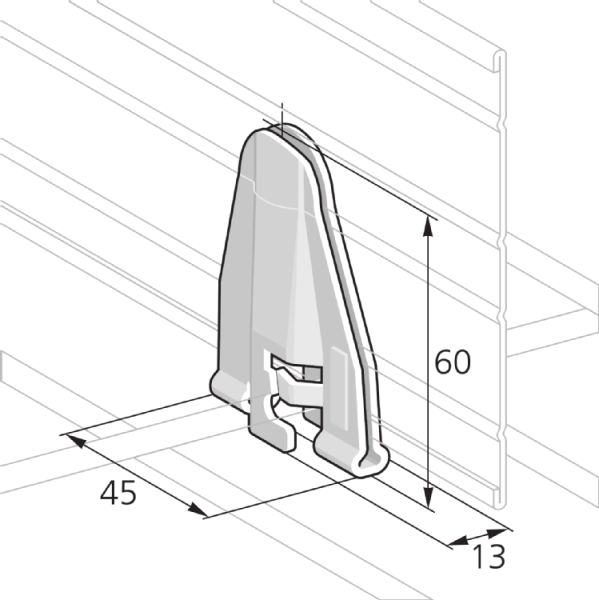 Gitter-Kanal, Halter für Trennwand X67
