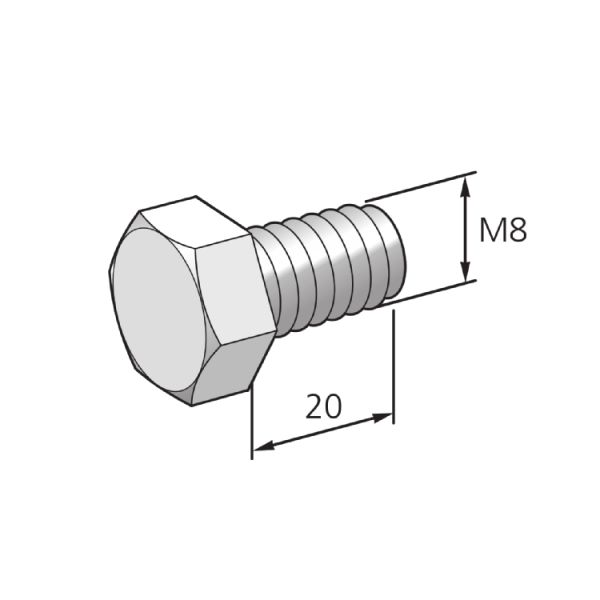 Befestigungstechnik, Sechskantschraube, Stahl, Verzinkt