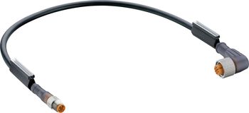 Sensor- / Aktor-Steckverbinder (Fertigteil) Stecker, gerade, Buchse, rechter Winkel