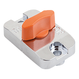Schiebespanner für Langlöcher, Drehknopf orange (K1070)