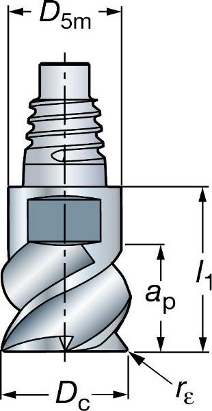 SANDVIK CoroMill 316 Vollhartmetallkopf für große Spanabnahme