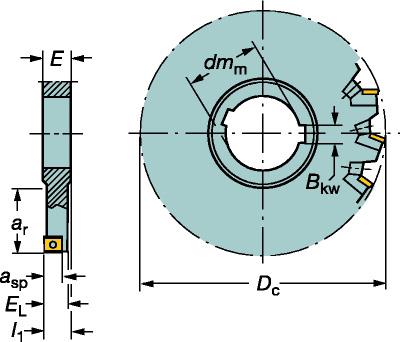 SANDVIK CoroMill 331 Einstellbarer halbseitiger und rückseitiger Scheibenfräser