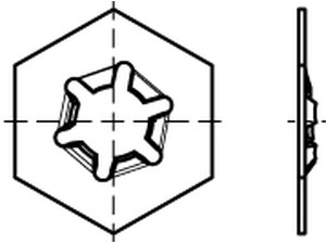 Sicherungsscheiben / RUV, ART 88151 / rostfreier Federstahl / unverlierbar, unverlierbar, selbsthaltend