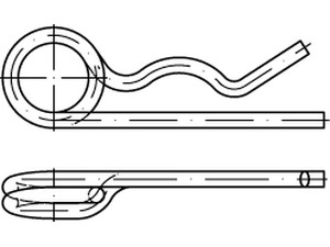 Federstecker / 1102401□□□, 1102494□□□ / Edelstahl, Stahl / verzinkt / DIN 11024 / 2-fache Federwindung