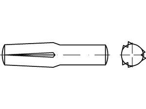 Steckkerbstifte / Stahl / DIN 1474, ISO 8741