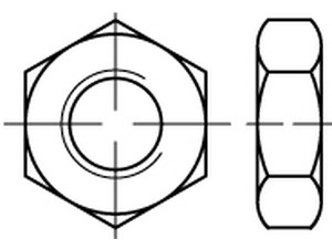 Flache-Sechskantmuttern / Material wählbar / ISO 4035 / 04032
