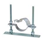 Bodenschelle / Rohrhalter TN-Bodenband / mit Bodensatzmutter, mit Plattenstopper (Galvanisch verzinkt / Edelstahl) 