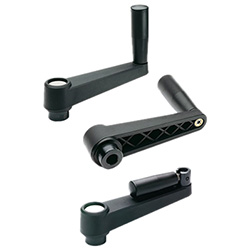 Handkurbeln / MT. / PA Technopolymer glasfaserverstärkt / Zylindergriff drehbar, umlegbar
