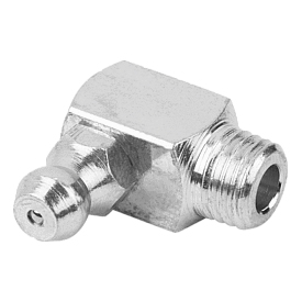 Schmiernippel Kegelform nach DIN 71412, Form E, abgewinkelt 90°, Vierkant (97940)