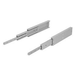 Teleskopschienen Aluminium für Seitenmontage, Vollauszug, Tragkraft bis 300 kg (21335-35)