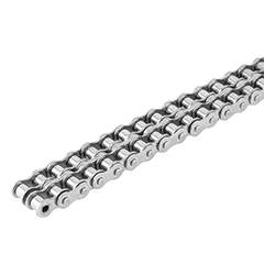 Rollenkette zweifach Edelstahl DIN ISO 606, geschweifte Lasche (22213)