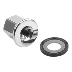 Hutmuttern Edelstahl mit Bund und Dicht- und Unterlegscheiben für Hygienic USIT® Set (K1594)