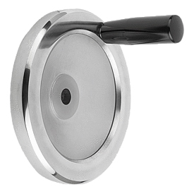 Scheibenhandrad / K0161 / Aluminium / poliert / Zylindergriff drehbar