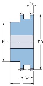 SKF Duplexbuchsen mit Nabe 1″ × 17 mm für 16B-2 Ketten