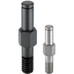 Achsbolzen / □□LXCA, LXNC / Stahl, Edelstahl / brüniert, vernickelt / 35-40 HRC / abgesetzt / Außengewindezapfen g6 / Ringnut