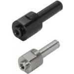 Achsbolzen / FXMA, PFXMA, SFXMA / Stahl, Edelstahl / brüniert, vernickelt / abgesetzt / Innengewindezapfen g6 / Ringnut