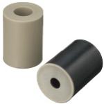 Elastomer-Puffer mit Edelstahlscheibe / AYSK / Kautschuk wählbar / Shore A30-A95 / Durchgangsbohrung, Metallscheibe / AD 12-60 / Länge 10-80