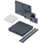 Gummi-Platten / Durchgangsbohrungen, Senkbohrungen / Shore A60, A65 / CR / Klebeschicht