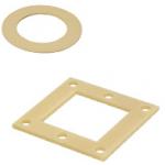 Gummi-Platten / runder-, quadratischer Ausschnitt, Durchgangsbohrung / Shore A50, A70, A90, A95 / PUR