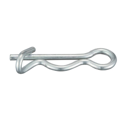 Federstecker mit Sicherungsende / SSP / Stahl / verzinkt, chromatiert / 1- fache Federwindung / Bogen-Schlaufenende