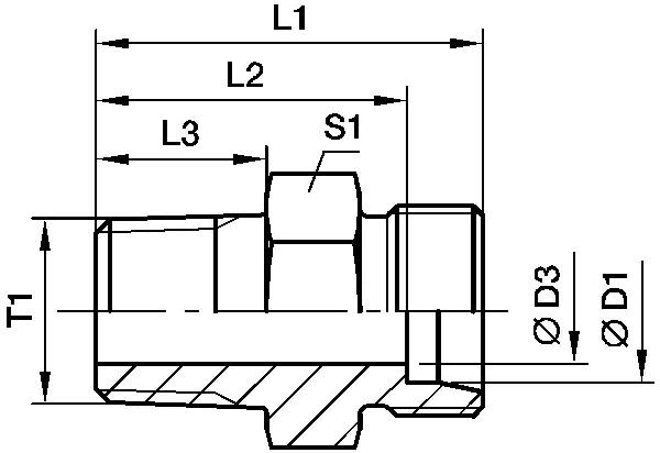 Rohrverschraubung / GE-NPT / Geradverbinder