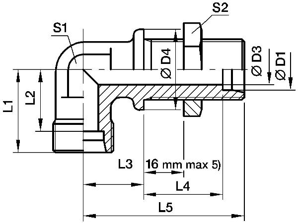 Rohrverschraubung / WSV / Winkelverbinder